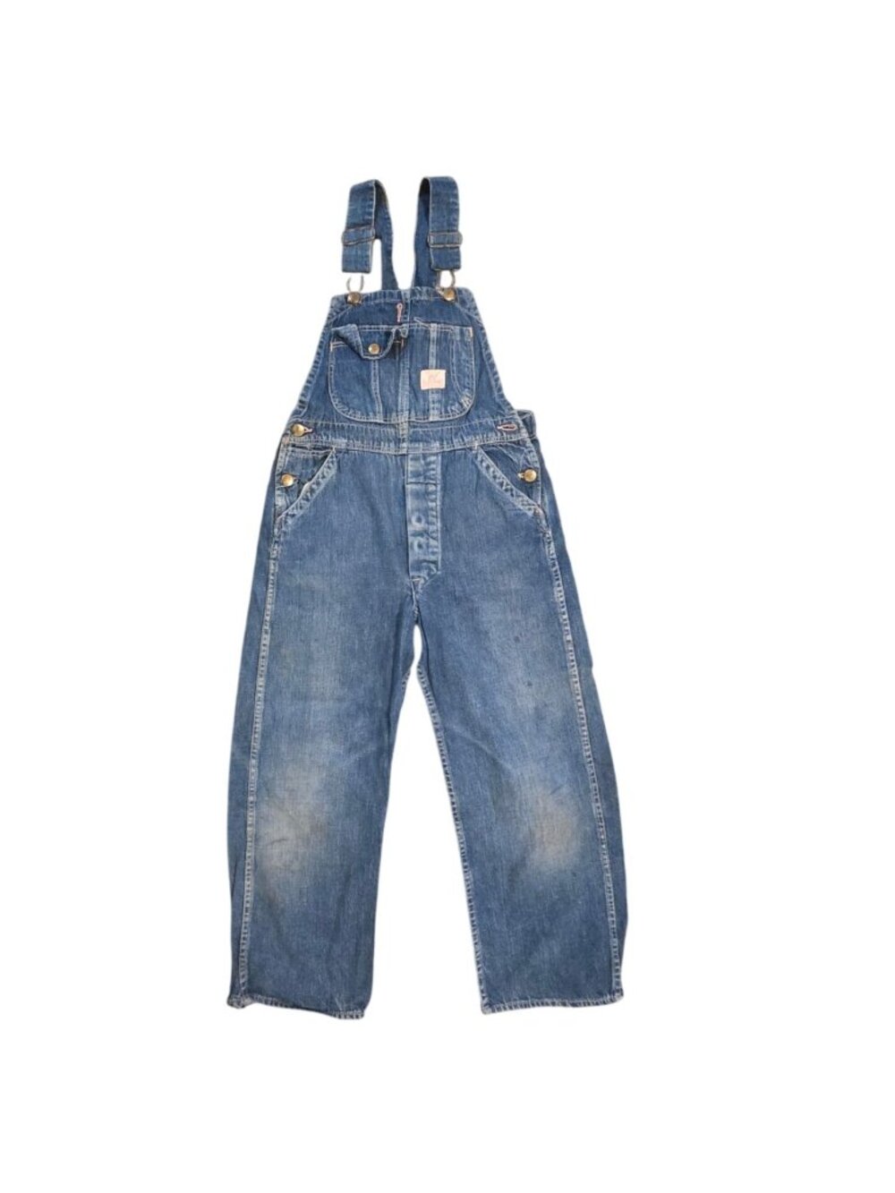 Vintage Red Camel Denim Overalls Kids Bibs Sanforized 26 Inch Waist Farmcore